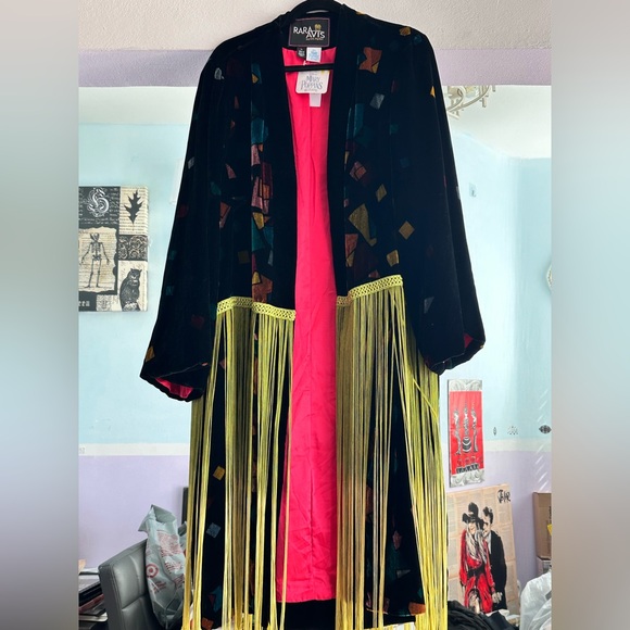 NWOT:RARA AVIS by Iris Apfel Disney Mary Poppins Kimono Jacket Velvet Fringe - Picture 1 of 8